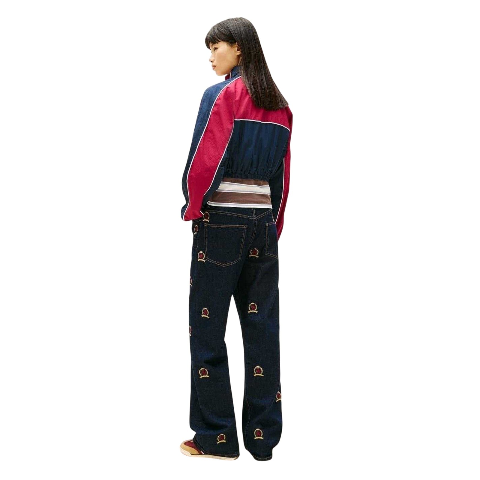 Lavish Lilac - Back - Tommy Jeans Womens-Ladies Colour Block Track Jacket