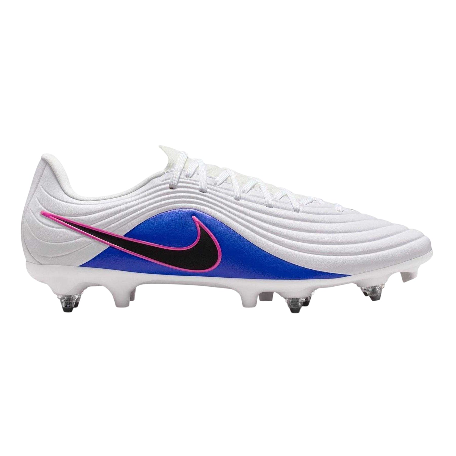 Blue-White-Pink - Front - Nike Mens Tiempo Maestro Academy Soft Ground Football Boots