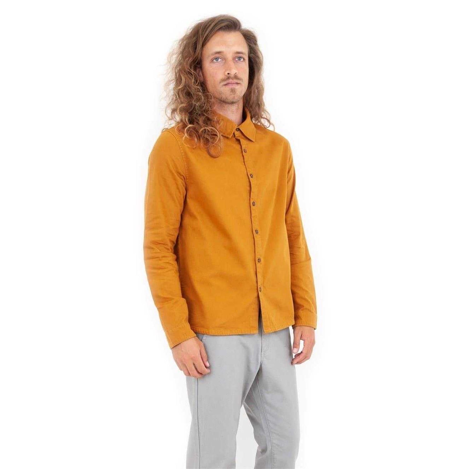 Dijon - Side - Roamers Mens Chest Pocket Long-Sleeved Shirt