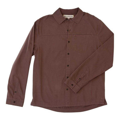 Mauve - Front - Roamers Mens Chest Pocket Long-Sleeved Shirt