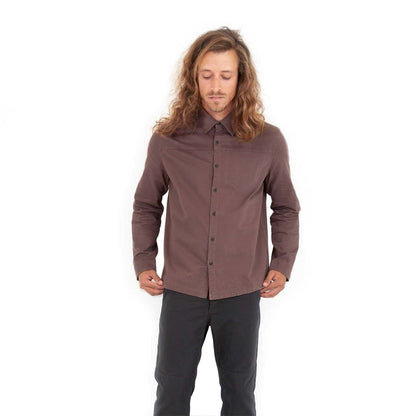Mauve - Side - Roamers Mens Chest Pocket Long-Sleeved Shirt