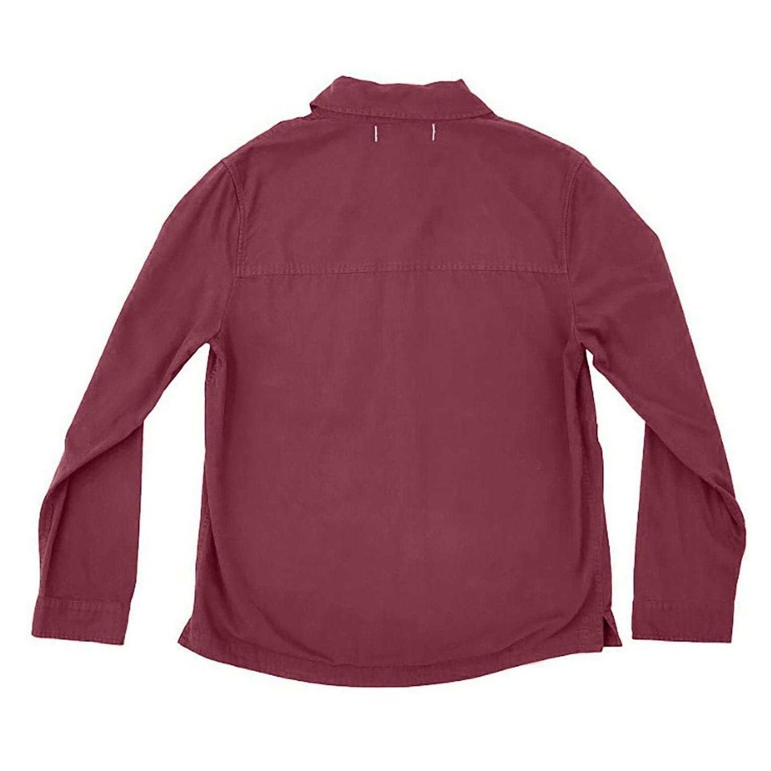 Merlot - Back - Roamers Mens Chest Pocket Long-Sleeved Shirt