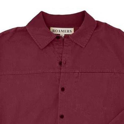 Merlot - Side - Roamers Mens Chest Pocket Long-Sleeved Shirt