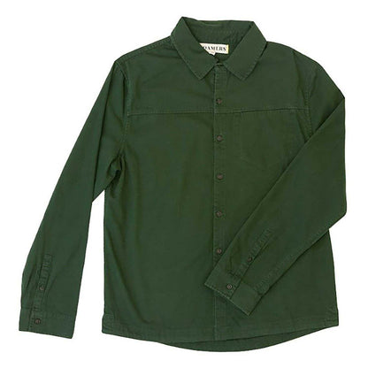 Pine - Front - Roamers Mens Chest Pocket Long-Sleeved Shirt