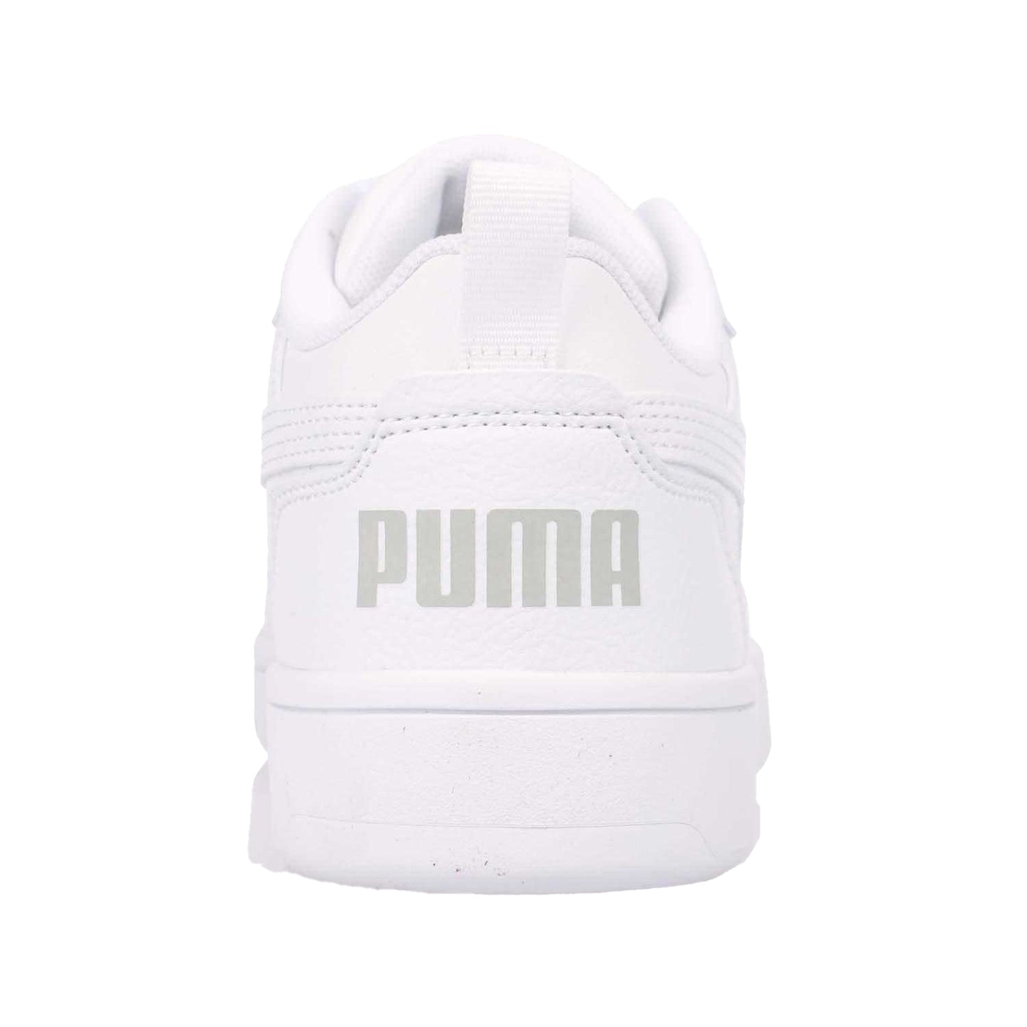 Grey-White - Back - Puma Womens-Ladies Rebound V6 Tumbled Leather Low Cut Trainers