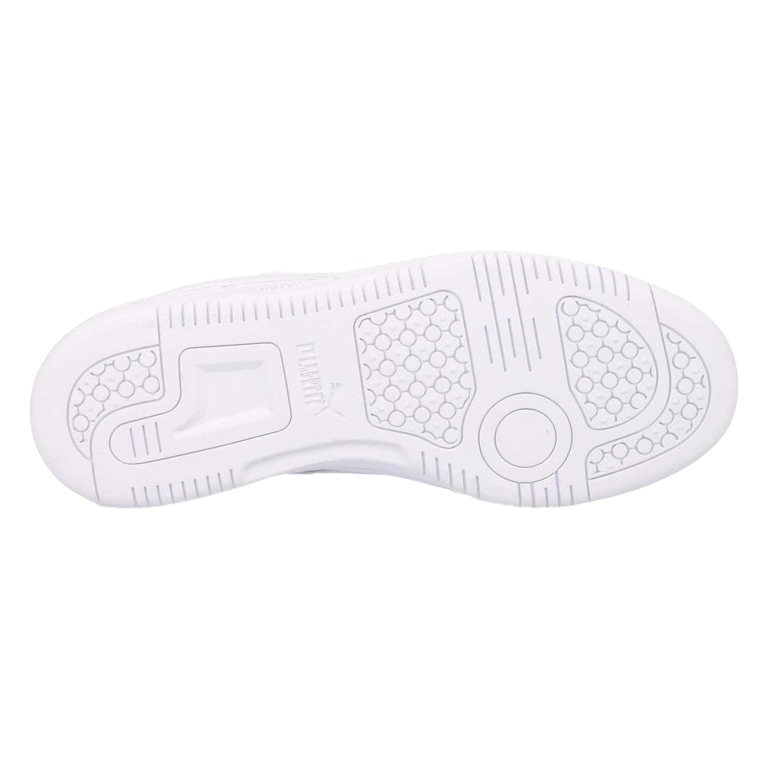 Grey-White - Lifestyle - Puma Womens-Ladies Rebound V6 Tumbled Leather Low Cut Trainers