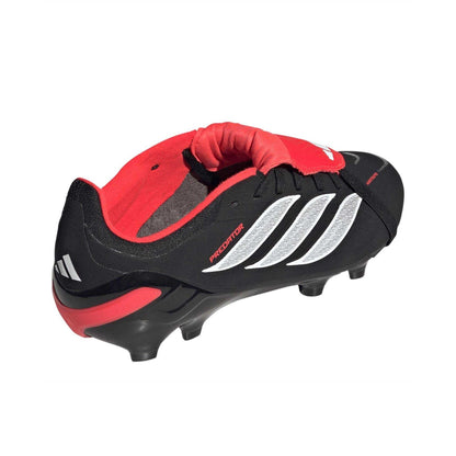 Black-Red - Back - Adidas Childrens-Kids Predator Elite Fold Over Firm Ground Football Boots