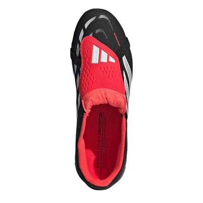 Black-Red - Lifestyle - Adidas Childrens-Kids Predator Elite Fold Over Firm Ground Football Boots
