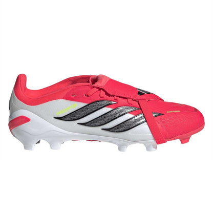 Red-White - Front - Adidas Childrens-Kids Predator Elite Fold Over Firm Ground Football Boots