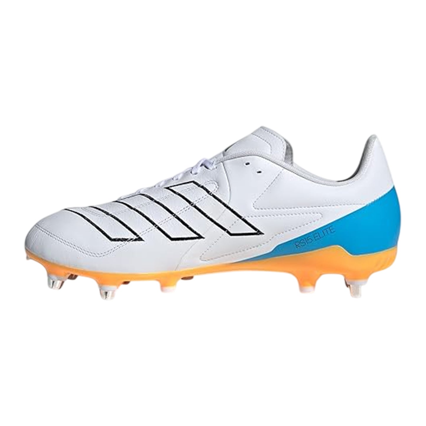 White-Black - Side - Adidas Mens RS15 Elite Soft Ground Rugby Boots