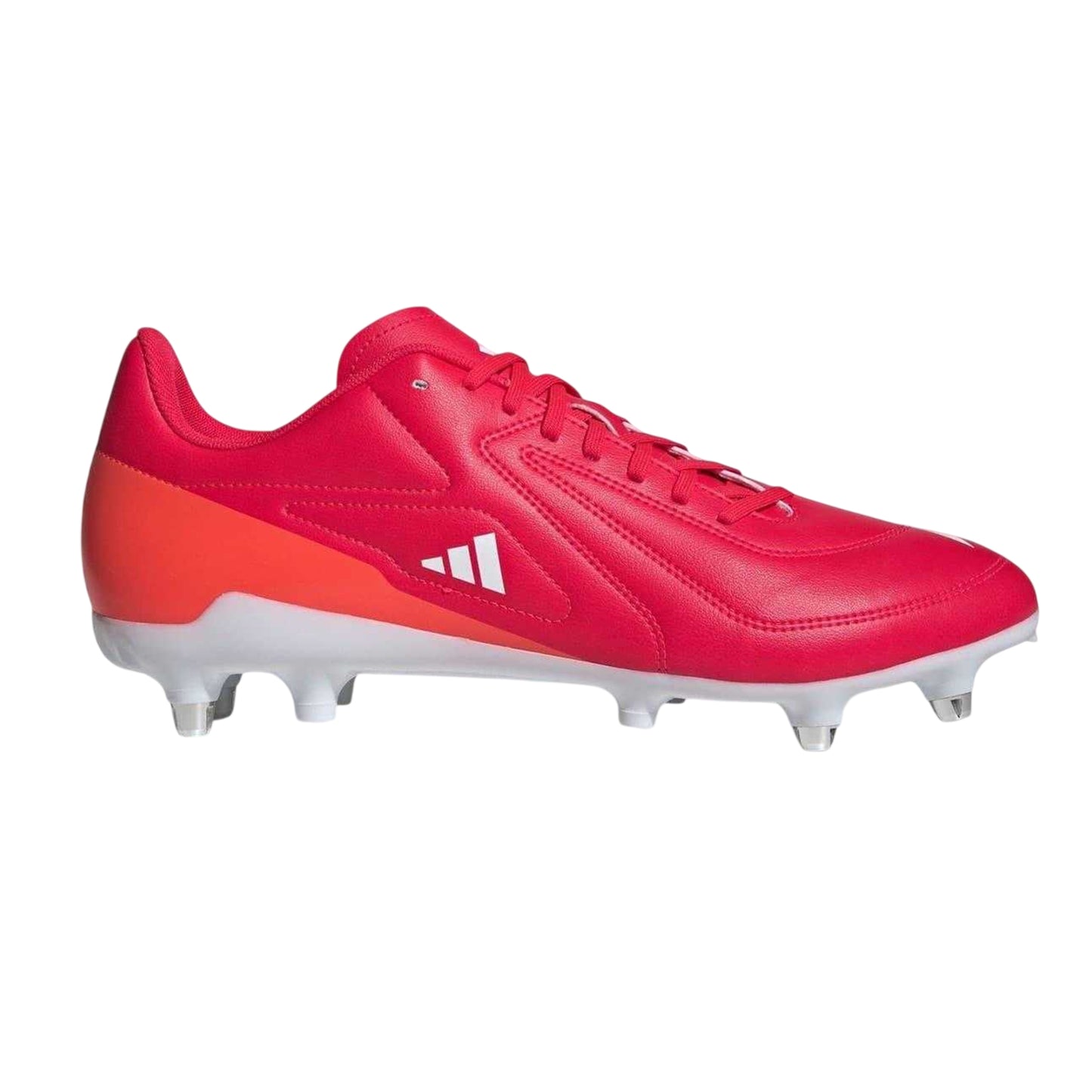 Red-White-Orange - Front - Adidas Mens RS15 Elite Soft Ground Rugby Boots