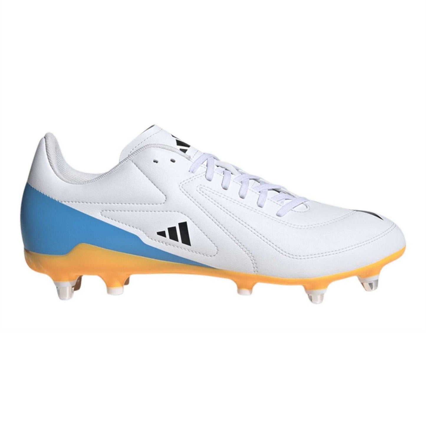 White-Black - Front - Adidas Mens RS15 Elite Soft Ground Rugby Boots
