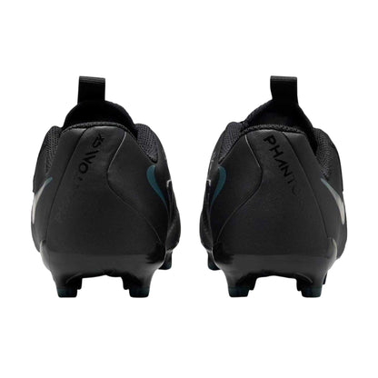 Black-Green - Back - Nike Childrens-Kids Phantom GX II Academy Firm Ground Football Boots