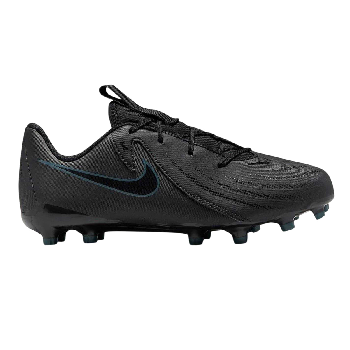 Black-Green - Front - Nike Childrens-Kids Phantom GX II Academy Firm Ground Football Boots