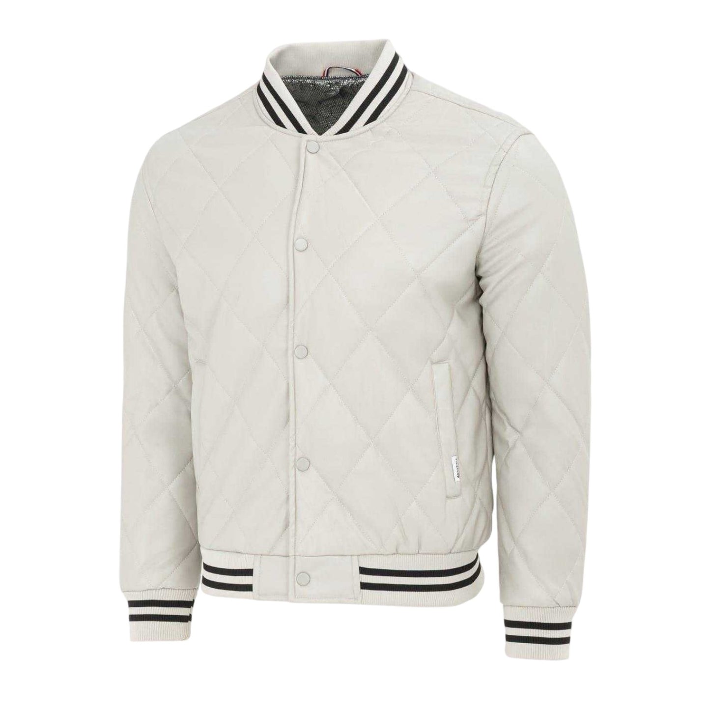 White - Side - Firetrap Mens Snap Bomber Jacket
