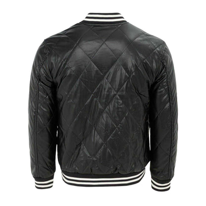 Black - Back - Firetrap Mens Snap Bomber Jacket