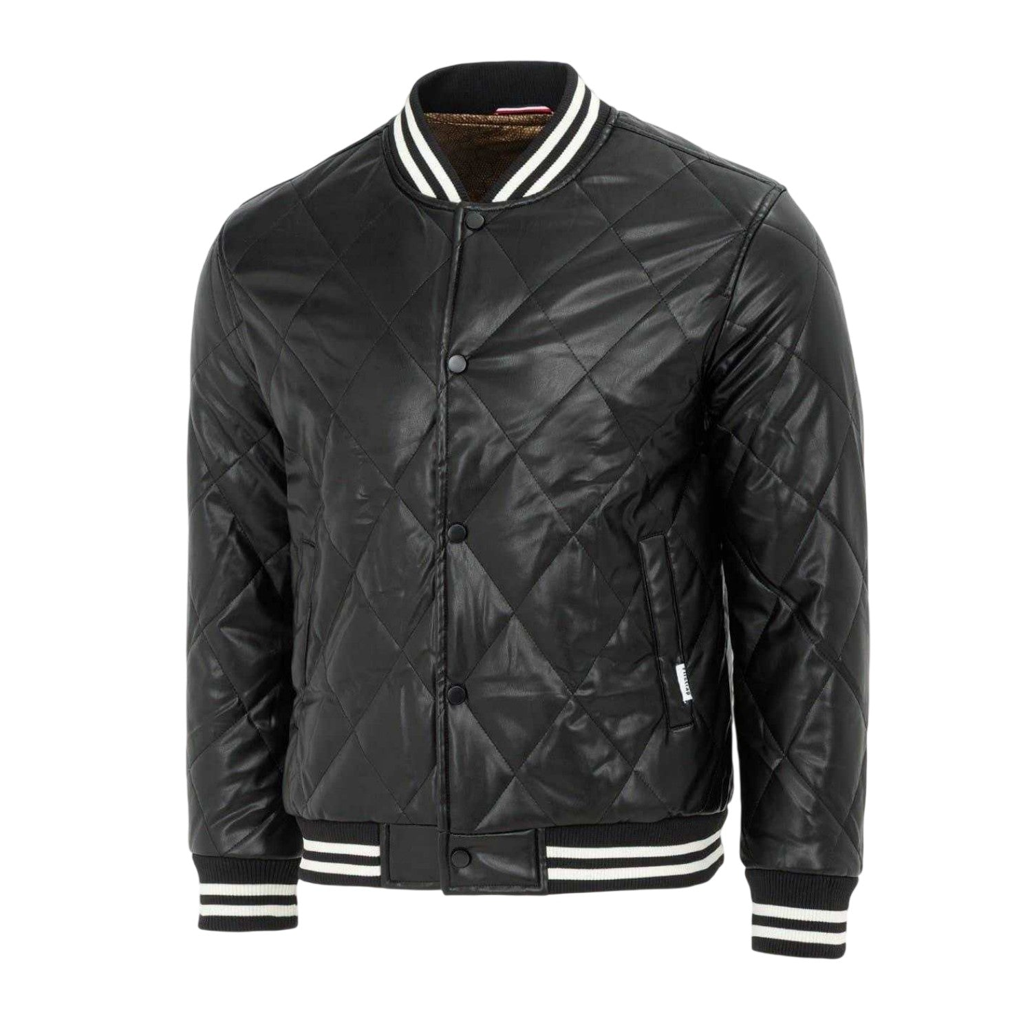 Black - Side - Firetrap Mens Snap Bomber Jacket