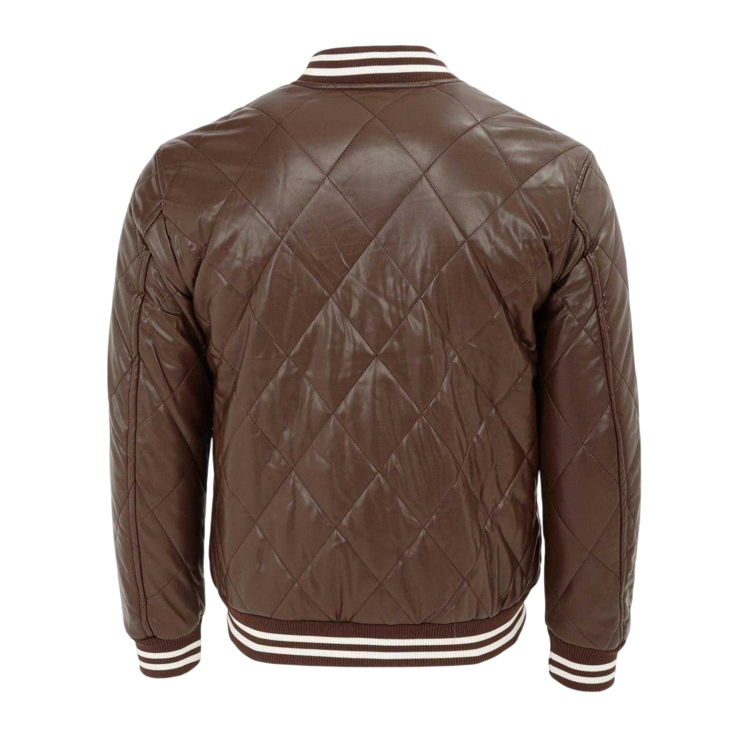 Coffee - Back - Firetrap Mens Snap Bomber Jacket
