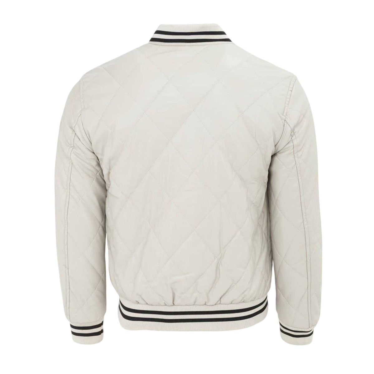 White - Back - Firetrap Mens Snap Bomber Jacket