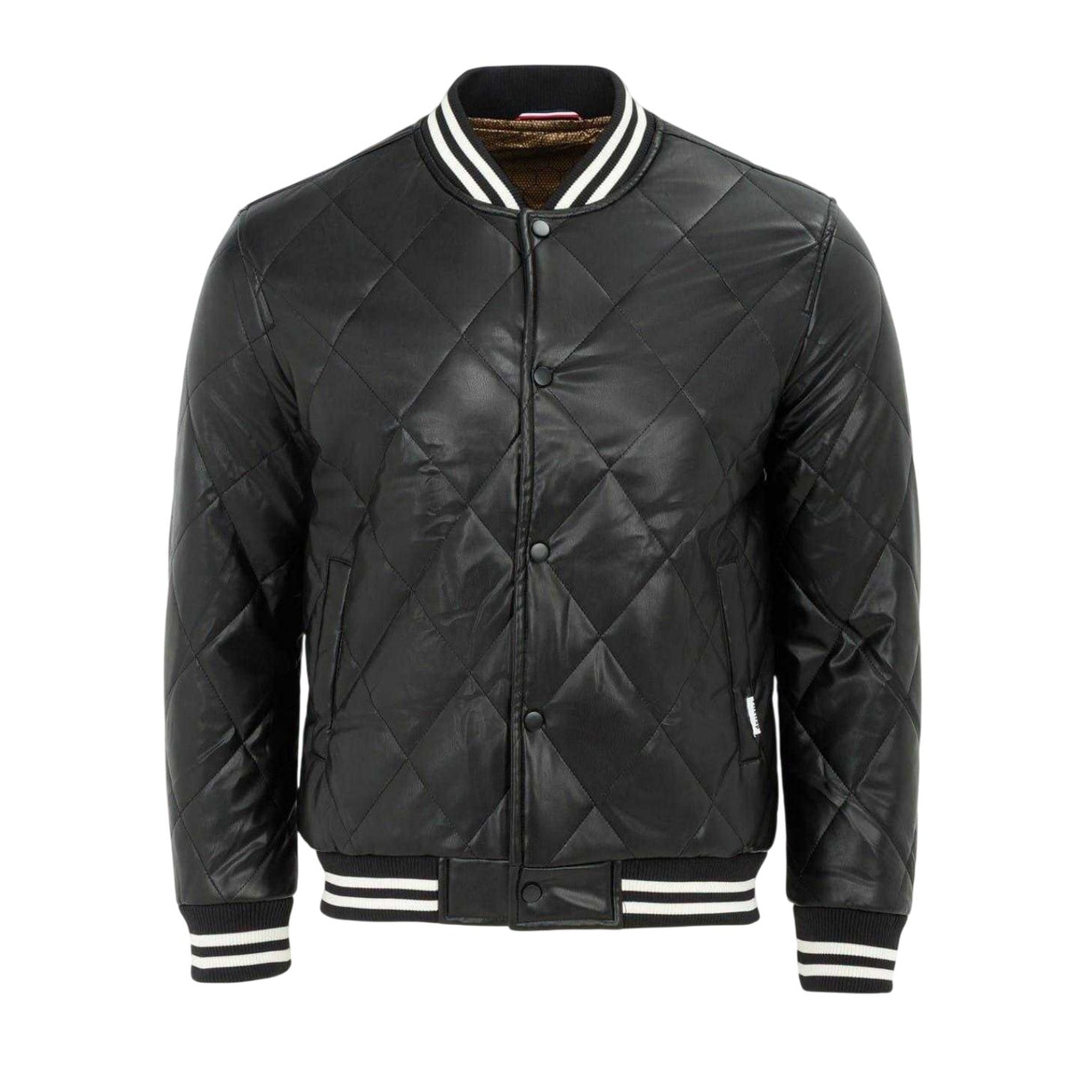 Black - Front - Firetrap Mens Snap Bomber Jacket