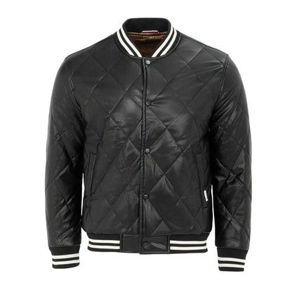Black - Front - Firetrap Mens Snap Bomber Jacket