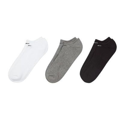 White-Black - Front - Nike Womens-Ladies Cushioned No-Show Socks (Pack of 3)
