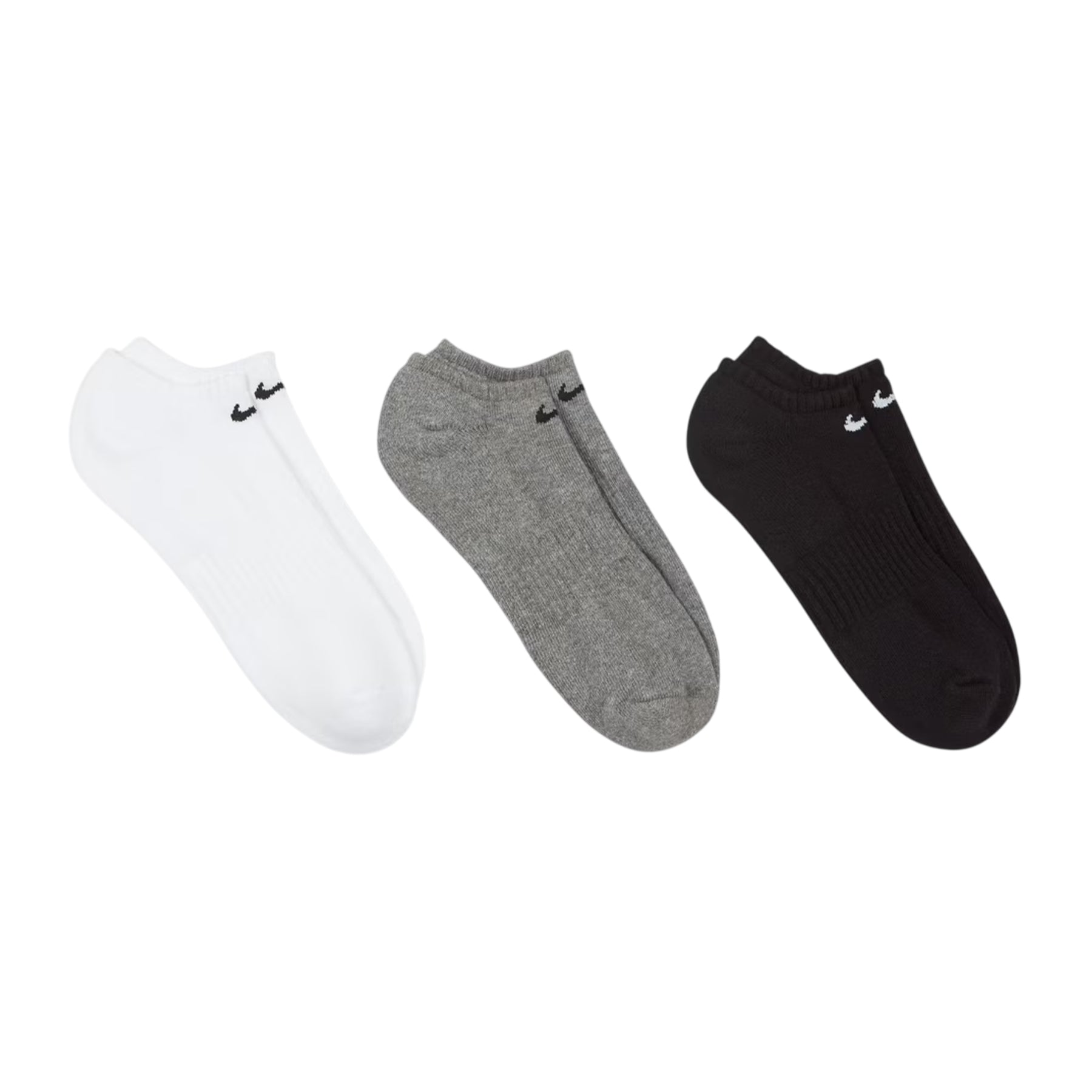 White-Black - Back - Nike Womens-Ladies Cushioned No-Show Socks (Pack of 3)