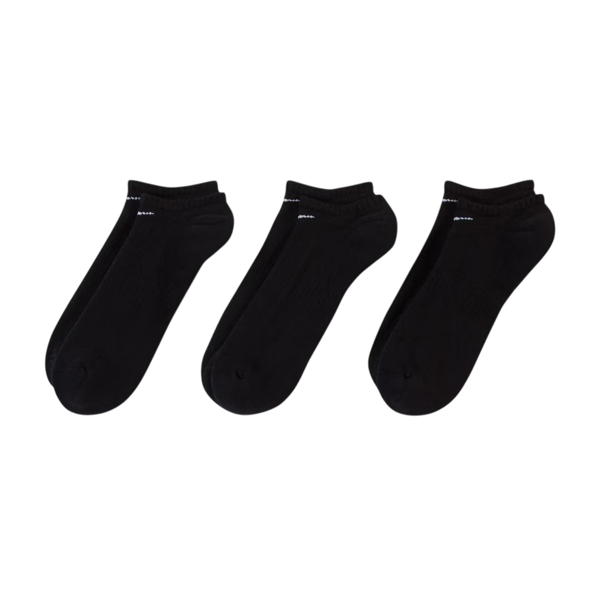 Black-White - Front - Nike Womens-Ladies Cushioned No-Show Socks (Pack of 3)