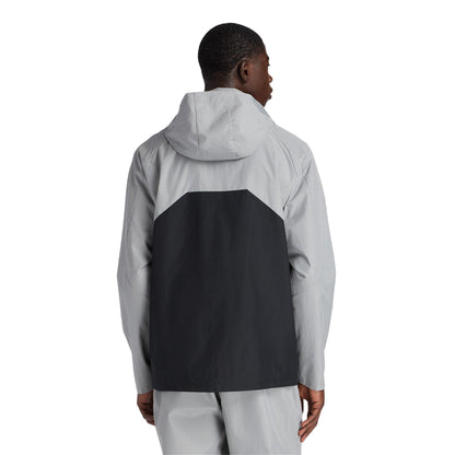 Grey-Black - Lifestyle - New Balance Mens Two Tone Woven Hooded Jacket