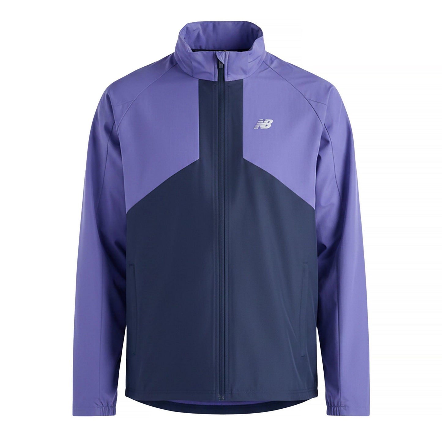 Purple - Front - New Balance Mens Two Tone Woven Hooded Jacket