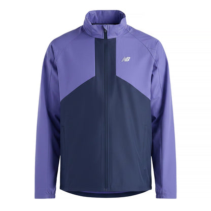 Purple - Front - New Balance Mens Two Tone Woven Hooded Jacket