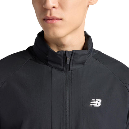 Black - Side - New Balance Mens Two Tone Woven Hooded Jacket