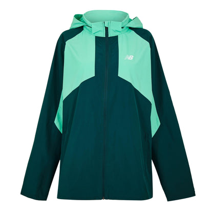 Green-Sage - Front - New Balance Mens Two Tone Woven Hooded Jacket