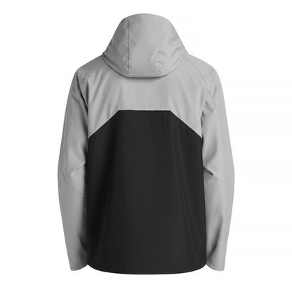 Grey-Black - Back - New Balance Mens Two Tone Woven Hooded Jacket