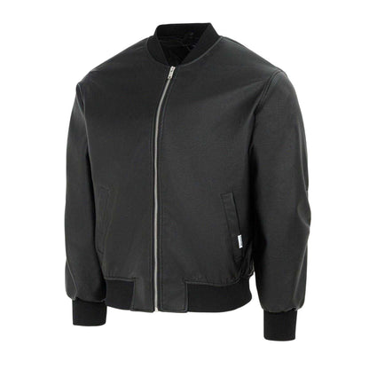 Black - Side - Firetrap Mens PU Bomber Jacket
