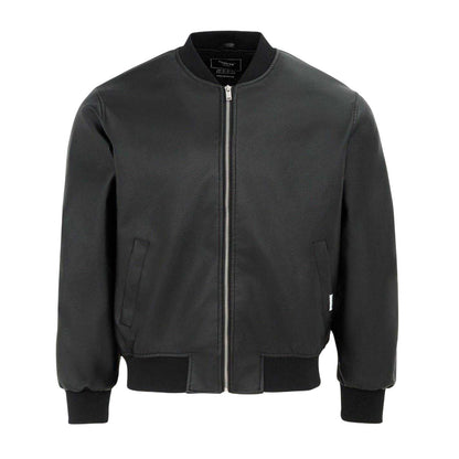 Black - Front - Firetrap Mens PU Bomber Jacket