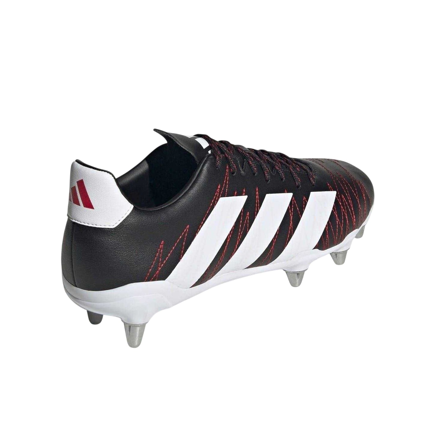 Black-White-Carbon - Back - Adidas Mens Kakari Soft Ground Rugby Boots