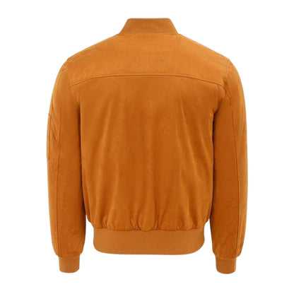 Tan - Back - Firetrap Mens Bomber Jacket