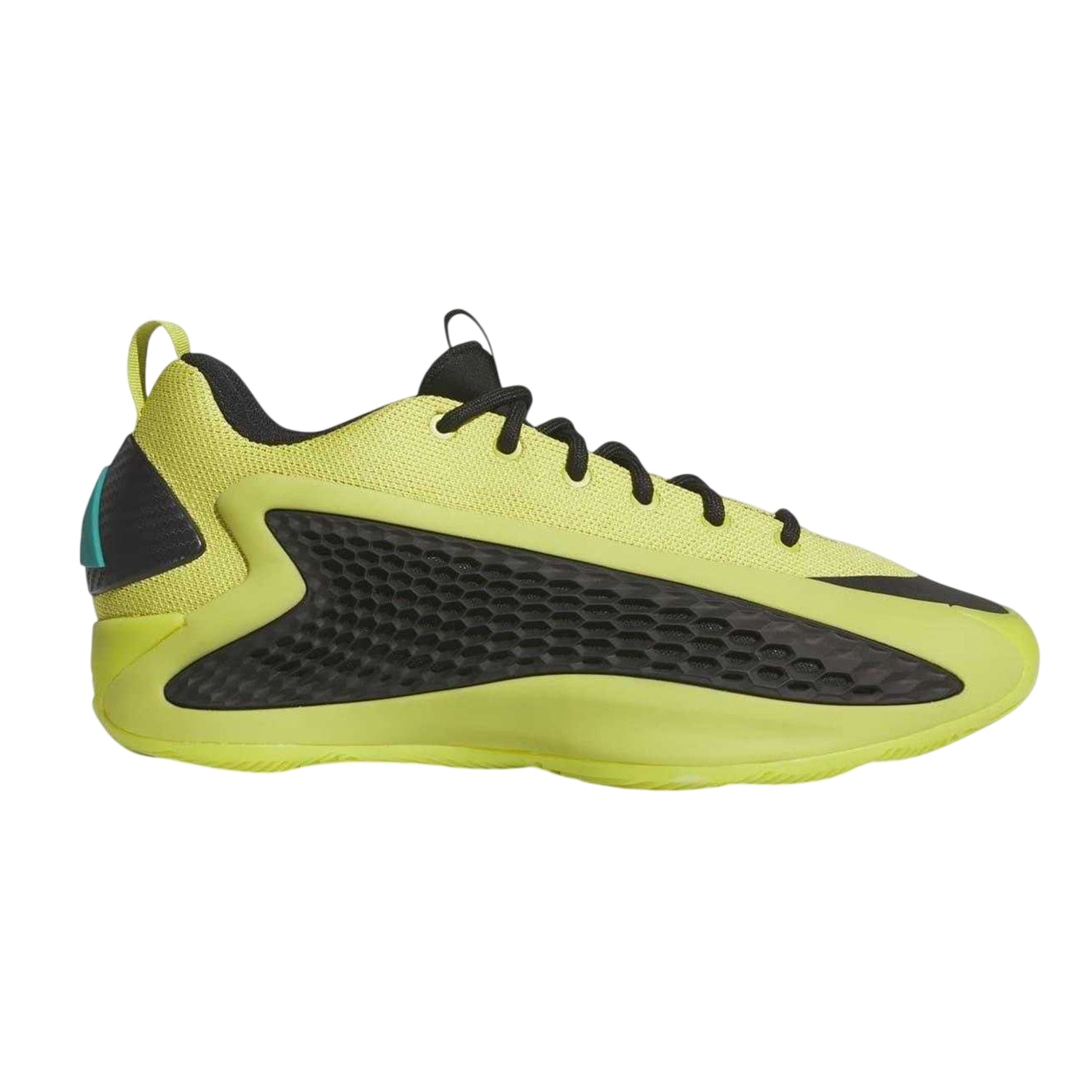 Lime-Black-Teal - Front - Adidas Mens Anthony Edwards Basketball Shoes