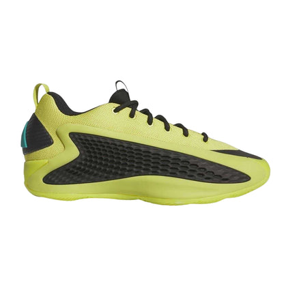 Lime-Black-Teal - Front - Adidas Mens Anthony Edwards Basketball Shoes