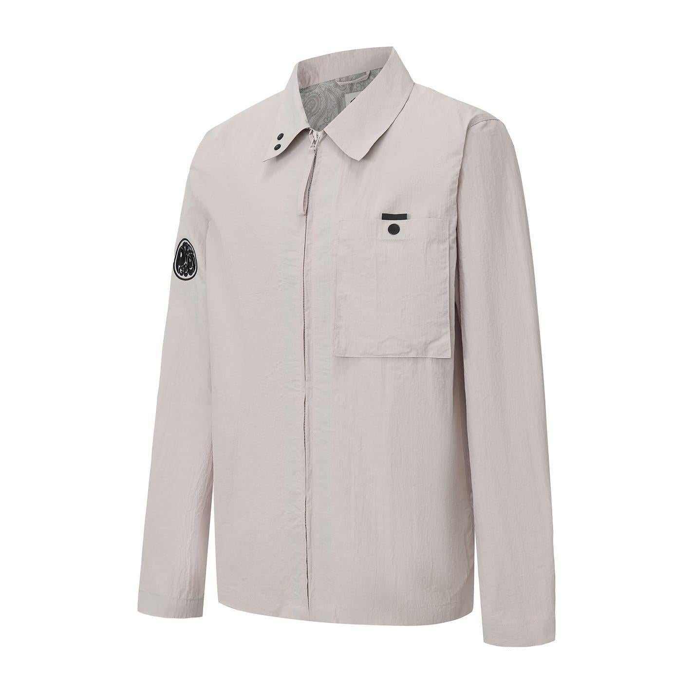 Light Grey - Side - Pretty Green Mens Nylon Overshirt