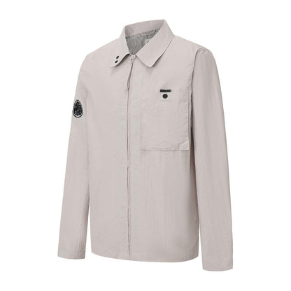 Light Grey - Side - Pretty Green Mens Nylon Overshirt