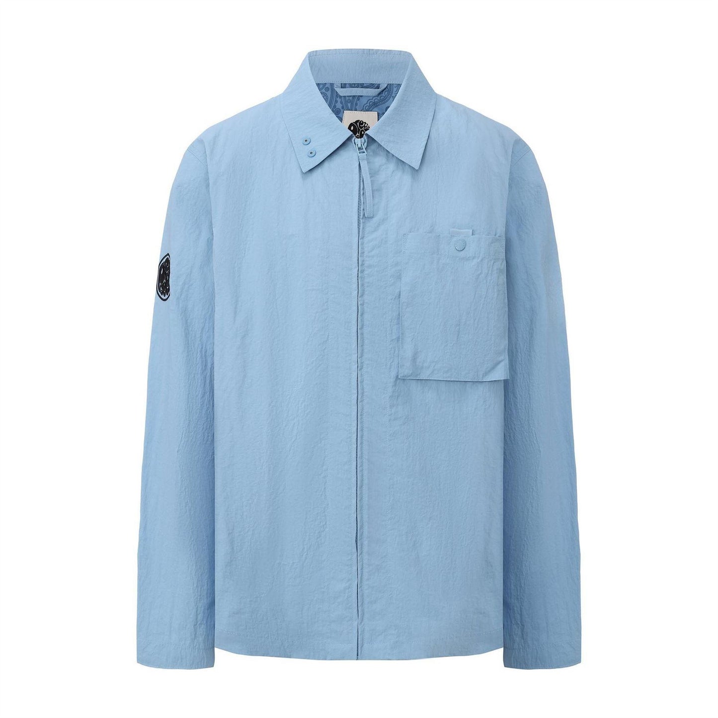 Mid Blue - Front - Pretty Green Mens Nylon Overshirt