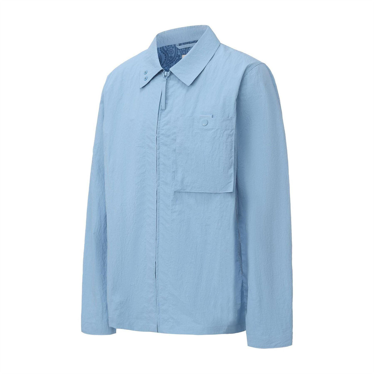 Mid Blue - Side - Pretty Green Mens Nylon Overshirt