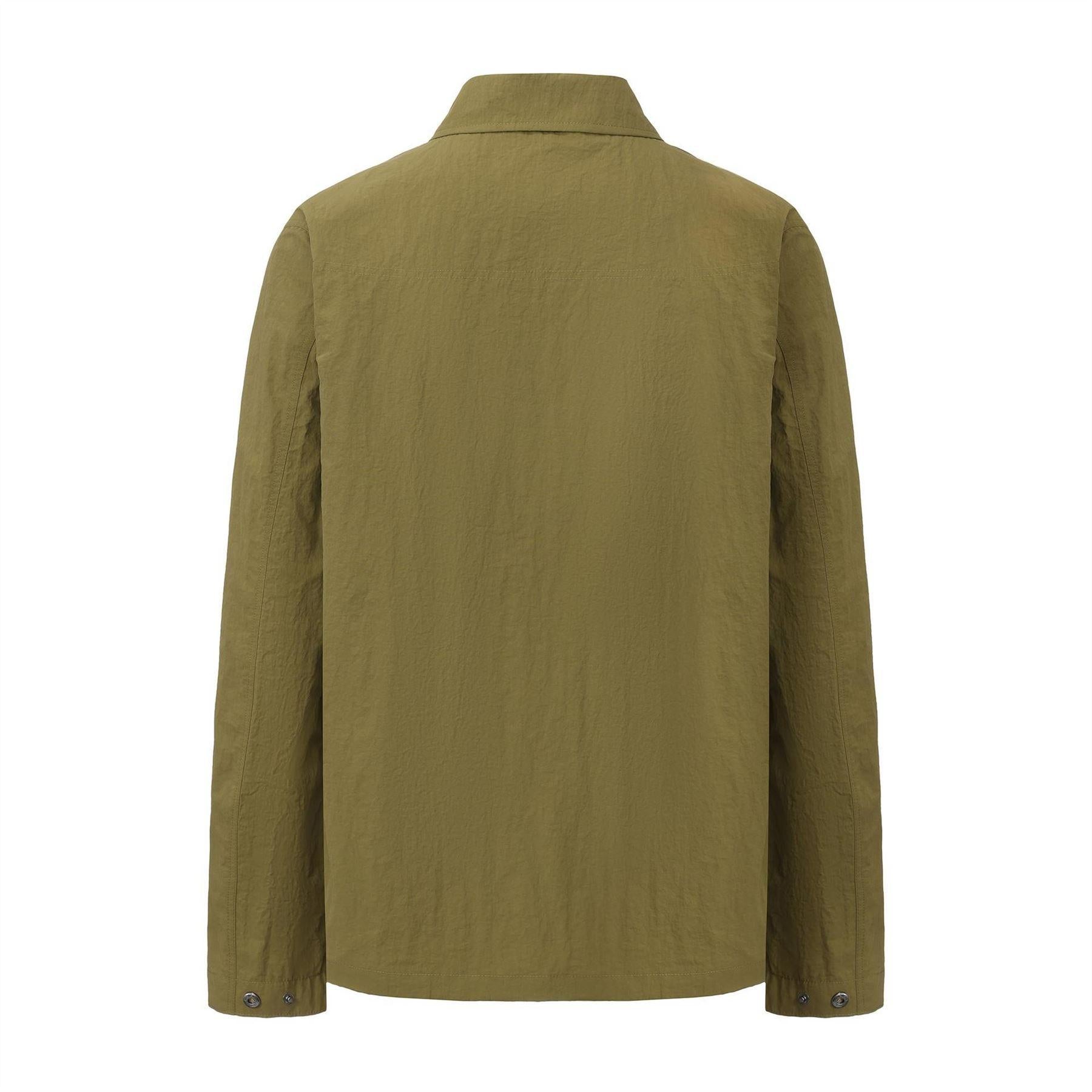 Khaki Green - Back - Pretty Green Mens Nylon Overshirt