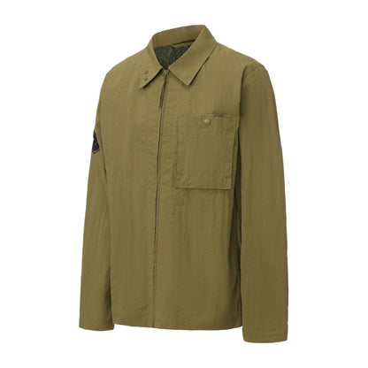 Khaki Green - Side - Pretty Green Mens Nylon Overshirt