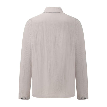 Light Grey - Back - Pretty Green Mens Nylon Overshirt