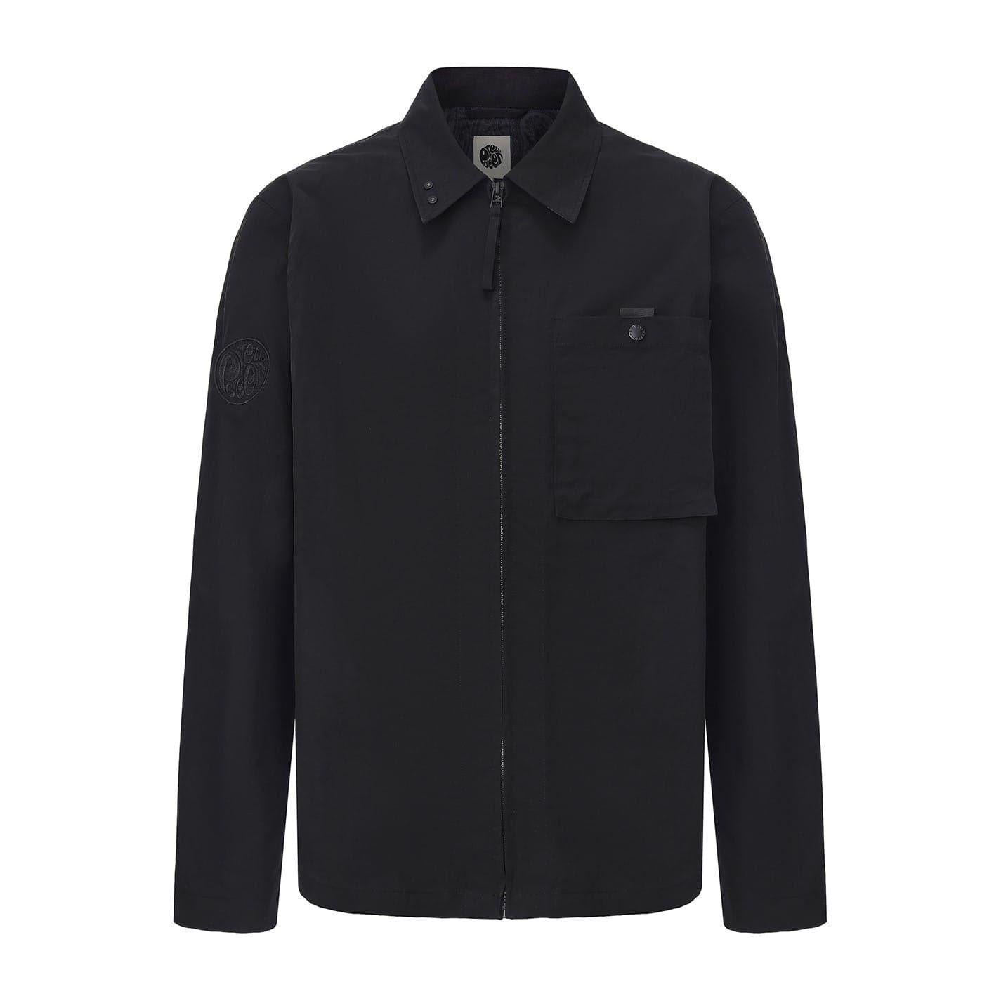 Black - Front - Pretty Green Mens Nylon Overshirt