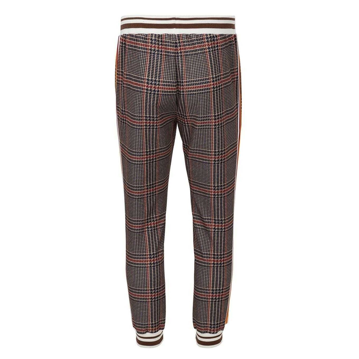 Beige - Pack Shot - Lonsdale Mens Check Plaid Tracksuit
