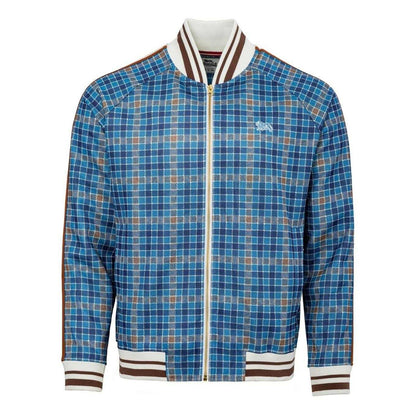 Navy - Back - Lonsdale Mens Check Plaid Tracksuit